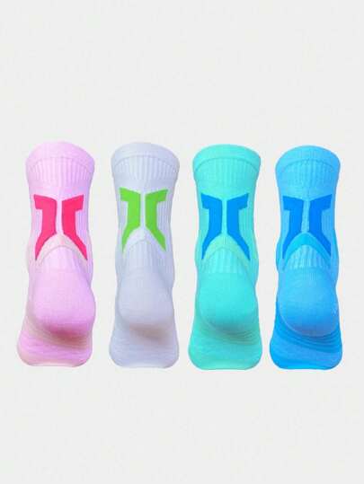 1 Pair/4 Pairs Unisex American Style Basketball Socks, Professional Grip, Moisture-Wicking Sports Socks