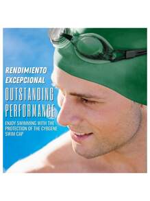 Solid Color Stretchy Silicone Swim Cap, Unisex Adults Waterproof Ear Protection Non-Slip Swimming Cap, Beach Essentials, Beach Accessories, Pool Float - Multicolor - View 10
