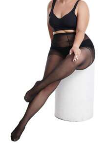 1pc Women Plus Size 0D Ultra-Thin Non-Laddering Pantyhose, Suitable For Spring And Summer - Multicolor - View 6