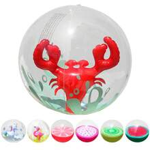 PVC Thick Transparent Animal Beach Ball Inflatable Balloon Pool Beach Ball Inflatable Beach Ball, Pool Ball, Summer Pool Beach Birthday Party Decoration Supplies, Beach Essentials, Beach Accessories, Pool Float - Multicolor - View 3
