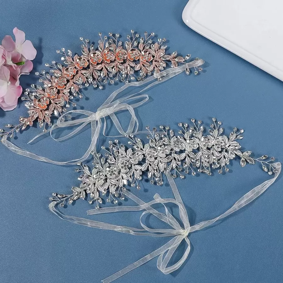Ceinture élégante métallique à fleurs pour femmes, chaîne de taille de robe de mariée de style européen minimaliste et de luxe