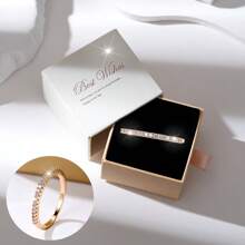 1pc Stylish And Minimalist Women's Premium Gift Box Packaged Classic Versatile Ring - JZ5004 - View 14