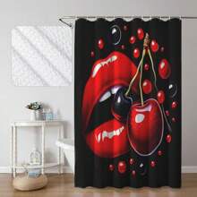 Luxurious Red Lip Shower Curtain - Polyester Fabric, Waterproof, And Washable - Multicolor - View 6