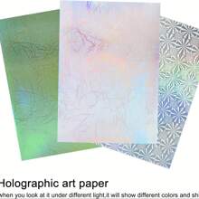 50 hojas de papel texturizado con brillo en tamaño A6 - Múltiples colores, hologramas y diseños en relieve para tarjetas de felicitación, scrapbooks, collages y manualidades festivas - Papel de alta calidad para bolsas de arte, suministros de scrapbook | Papel con efectos holográficos | Diversos patrones,Útiles escolares, Vuelta al cole