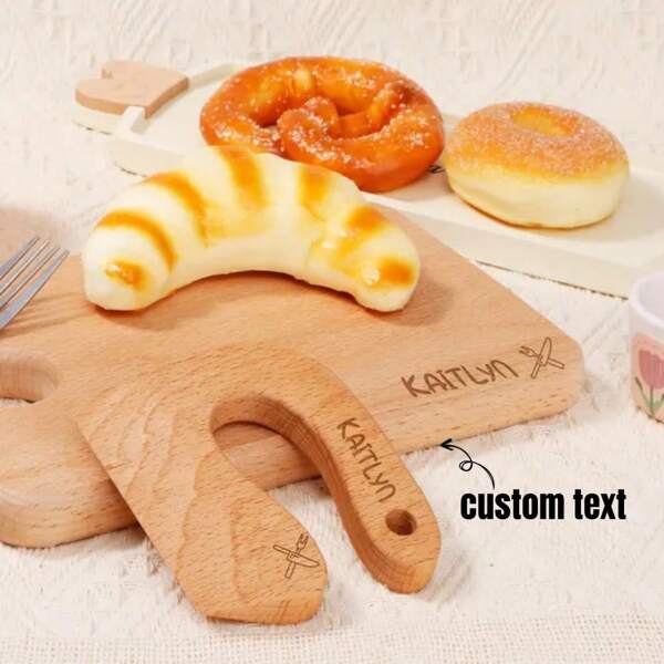 1 pezzo Set personalizzato di tagliere da cucina sicuro, regalo di Pasqua, adatto come strumento di cucina per bambini piccoli, regalo per giovani chef in crescita, gioco di cottura, adatto per interazioni sensoriali