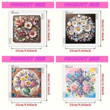 1pc DIY Fantasy Floral Pattern Diamond Painting Kit With Unique Diamonds, Crystal Canvas Wall Art, Suitable For Home Decor Or Unique Birthday Gift