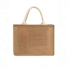 Jute Hand Shopping Gift Bag Laminated Waterproof Vintage Linen Upgrade Zipper Linen Bag Simple Gift Bag Fashion Everything Shopping Bag