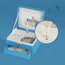 简约金色独角兽珠宝盒双层收纳音乐盒珠宝装饰礼品盒朋友生日礼物