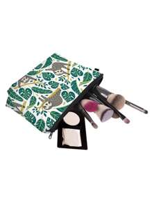 1pc Luiaardpatroon Cosmetische tas, Draagbare make-uptas Geschikt voor portemonnee, Reistoilettas, Accessoires Opbergtas met rits, Cadeau-ideeën