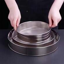 1 件装不锈钢面粉筛，圆形面粉筛细网，适用于烘焙蛋糕面包 - 銀色 - 查看 6