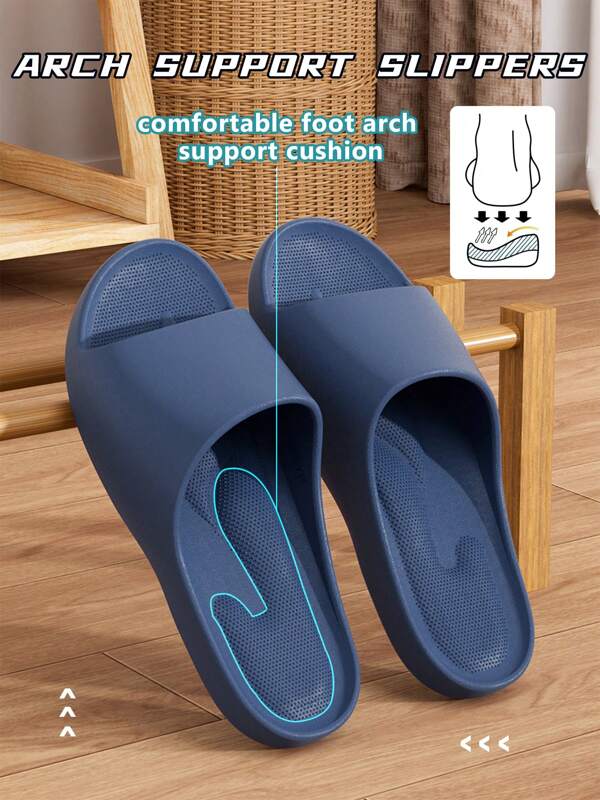 Purple Simple Massage Slippers, Women's House Slippers, Shower Slippers, Arch Support, Comfortable Foot Sole, Couple Shoes, EVA Material Slippers
