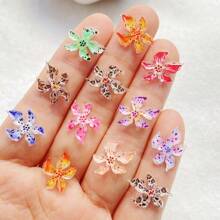 30/60 chiếc nhiều màu PV mềm mại điêu khắc nhựa pha lê băng hoa loa kèn trang trí móng tay, cho nghệ thuật làm móng, sổ lưu niệm, đồ trang sức tự làm và đồ thủ công Giáng sinh - màu sắc hỗn hợp - Xem 3