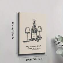 1pc Framed Canvas Poster, My Favourite Cocktail Is The Next One Wall Art Canvas Paintings, Ideal Gift For Bedroom Living Room Corridor, Wall Art, Wall Decor, Room Decoration