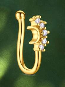 CIZME Fake Nose Ring Multi-Style Nose Rings Butterfly Heart Star Flower CZ African Nose Cuffs Golden/Silvery Golden Faux Septum Nose Rings Clip On Nose Jewelry For Woman Non Pierced Jewelry - Fake Nose Ring - View 8