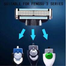 8pcs/3-Layer Razor Replacement Cartridges Manual, Safety Anti-Scratch Design, Sweep Stubble, Smooth Shaving Experience - Three-layer 8-blade With Cleaning Brush - View 4