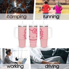 Sanrio Sanrio 1-Piece 40oz Hello Kitty Tumbler, Stainless Steel Vacuum-Insulated Thermal Cup With Large Capacity, Keeps Hot And Cold Beverages, Ideal For Outdoor Sports, Office, And Home Use. Perfect Gift For Birthdays, Mother's Day, Graduations, And Back-To-Season.