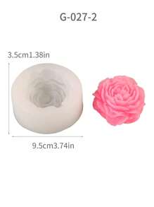 1 件 3D 牡丹香薰蜡烛硅胶模具、石膏、手工皂玫瑰 DIY 石膏工艺工具 - 白色 - 查看 8