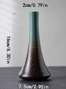 1pc Ceramic Vase Decor, Suitable For Living Room Floral Arrangement, Hotel Lobby Decoration, TV Stand, Bookshelf Flower Holder, Dining Table Centerpiece, Office Fresh Flower Display, Retro Dry Flower Vase