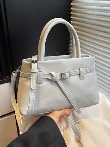 Bolso de hombro de moda de unicolor de PU para mujer, versátil y ligero de gran capacidad, bolso cruzado, diseño bonito y simple, estilo oficinista elegante, adecuado para estudiantes universitarias, mujeres trabajadoras, oficina, campus, viajes de negocios, fiestas, viajes al aire libre y regalo de cumpleaños