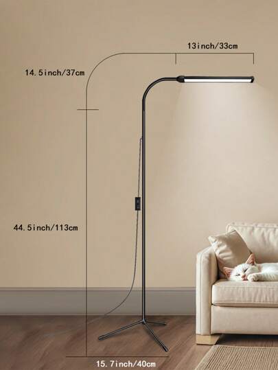 LED Vloer Lamp Adjustable Temperature Dimmable Brightness Moderne Lamps, USB Height Gooseneck St ing Work Verlichting Reading, Office, Living Room, Bedroom, Eyelash Extensions, Facial Spa, Salon Makeup view 10