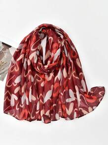 1pc Women Spring Fashion Heart Print Headscarf, Stylish Minimalist, Casual Versatile Hijab, Suitable For Daily Outfit - Multicolor - View 10