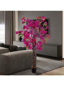 Living And Home Artificial Bougainvillea Blossom Tree In Pot For Decoration - Red 150cm - View 8