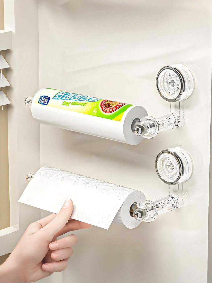 1pc Suction Cup Kitchen Towel Holder, For Home Use, No Drilling Required, Maximizes Countertop Space