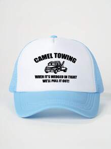 1 szt. Damska czapka baseballowa Outdoor Camel Letter Printed Washed, regulowana czapka przeciwsłoneczna, odpowiednia na wiosnę/jesień, modna czapka przeciwsłoneczna na każdy mecz, młodzieżowy styl Y2K