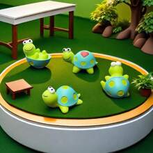 Accessoires pour jardin de fées, statuettes miniatures de tortues mignonnes et décorations de mini cactus, ensemble de 4 tortues et 4 cactus pour jardin de fées - convient pour les jardins de fées DIY, paysages miniatures, maisons de poupées et décorations d'intérieur.