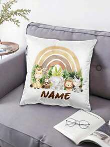 1pc Personalized Pillow Case With Cute Animal Design, Customizable Name, Gift For Kids, Children, Grandkids Birthday Party, Home Decor For Bedroom, Living Room, Study, Single-Sided Printed Pillowcase,Washable,Lightweight,Breathable, Funny,Cute,Love,Soft,Comfortable,Custom,Unique,Personalized,Ideal Gifts For Him,Ideal Gifts For Her,Ideal Gifts For Boyfriend,Ideal Gifts For Girlfriend,Ideal Gifts For Dad,Ideal Gifts For Mom,Ideal Gifts For Friends,Ideal Gifts For Family,Him,Her,Boyfriend,Girlfriend,Dad,Family,Mom,Friends,For Anniversaries,For Graduation,For Housewarming,For Weddings,For Birthdays,Car,Sofa,Tea Room,Living Room