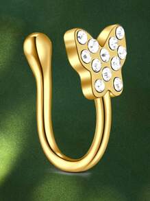 CIZME Fake Nose Ring Multi-Style Nose Rings Butterfly Heart Star Flower CZ African Nose Cuffs Golden/Silvery Golden Faux Septum Nose Rings Clip On Nose Jewelry For Woman Non Pierced Jewelry - Fake Nose Ring - View 28