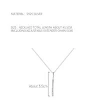 1pc Minimalist S925 Sterling Silver Cubic Zirconia Pendant Necklace, Suitable For Women's Daily Wear - XY-284 - View 9