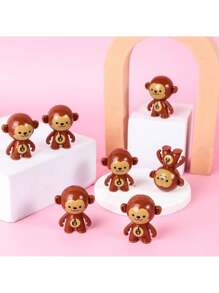 24 stuks Cartoon Monkey & Astronaut Roly-Poly-figuren, Mini Tumbler-speelgoed, bureau-ornamenten, geschenken