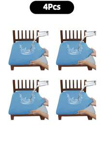 Solid Color High Elastic Chair Seat Cover, Waterproof Dustproof Wear-Resistant, Suitable For Dining Chairs, Office And Home Decor, Washable Dust-Proof Protective Cover, Suitable For Dining Room, Hotel, Home Bench Use, Universal Milk Silk Chair Seat Cover, Dining Chair Cover, Dining Table Chair Cover, Dining Chair Cover Set, 1, 4 Or 6 Pieces - Multicolor - View 19