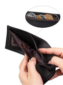 1 Modny męski skórzany portfel, portfel na monety o dużej pojemności, torba na wiele kart, woreczek na monety z zamkiem błyskawicznym, portfel, prezent na Święto Dziękczynienia i urodziny