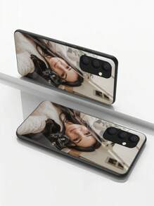 1 pieza/set Funda de teléfono de vidrio templado personalizada de alta definición y resistente a los golpes compatible con Samsung S24/S24+/S24FE/S24 Ultra, S25/S25+/S25 Ultra/S25 Edge y otros modelos de teléfonos Android