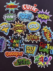 2-3 pièces/set OMG ! POW ! Wow ! BAM ! Boom ! Game On Boom Bang Écusson brodé à repasser Bandes dessinées Pow Wow Kaboom Paroles drôles Lettre Applique Patch pour sac à dos veste en jean décoration été, école