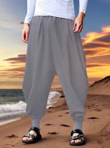 Pantalon  Holgado Largo para Hombre Sencillo y Casual - Gris - Ver 2