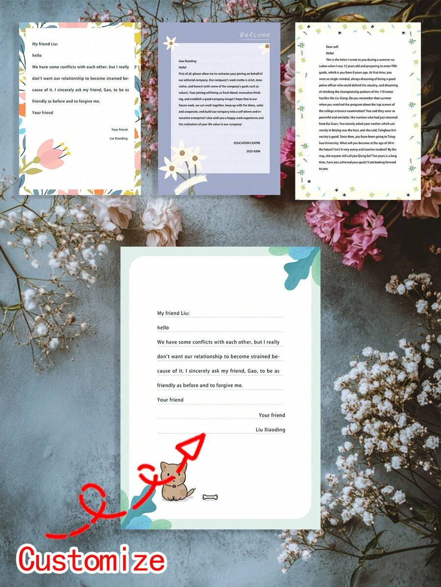 Customized Thank You Cards, Customized Envelope Liner Cards, Customized Gift Cards, Customized Thank You Cards, Wedding Decorations, Wedding Commendation Tags, Customized Name Plates, Customized Gift Tags - Thank You Letter - View 1