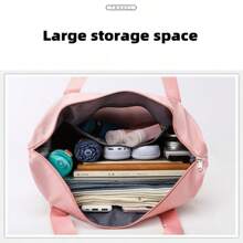 1pc Women's Travel Bag, Large Capacity Wet & Dry Separated Sports Gym Bag, Swim Bag, Carry-On Luggage, Foldable Maternity Bag - Pink - View 5