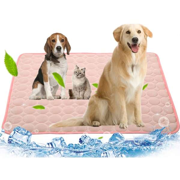Waschbare Hunde Kühlmatte aus Eisseide Kühlmatte für Hunde, selbstkühlende Decke für Haustiere, Hunde Kühlmatte für Innen- & Außenbereich, Autositze