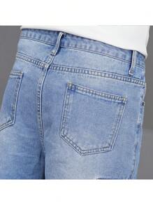 Teen Boy Straight-Leg Mid-Length Denim Shorts