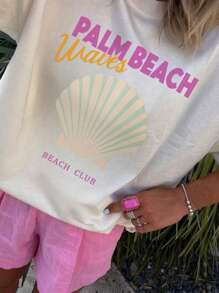 Una camiseta de cuello redondo informal con estampado para niñas y niños pequeños en verano - Una hermosa camiseta con estilo de arte de conchas que inspira la imaginación y la expresión personal. Ropa de niña, camisetas gráficas de verano, ropa de niña preadolescente