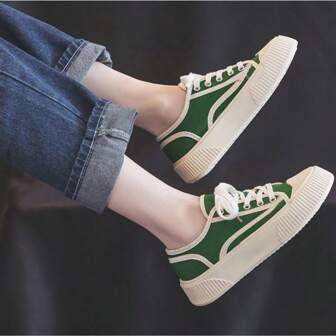 女士帆布运动鞋，学生休闲运动鞋