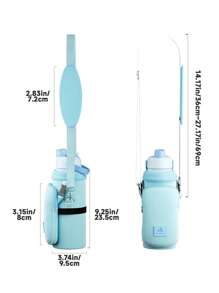 POWCAN Water Bottle Holder with Strap, Fits 32/40 oz Bottle, Adjustable Shoulder Strap with Phone Pocket, Neoprene Sleeve, Water Bottle Carrier Bag for Hiking, Travelling and Camping - 藍色 - 查看 5