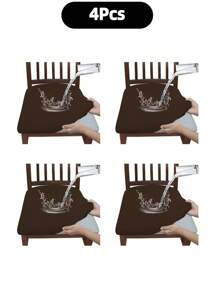 Solid Color High Elastic Chair Seat Cover, Waterproof Dustproof Wear-Resistant, Suitable For Dining Chairs, Office And Home Decor, Washable Dust-Proof Protective Cover, Suitable For Dining Room, Hotel, Home Bench Use, Universal Milk Silk Chair Seat Cover, Dining Chair Cover, Dining Table Chair Cover, Dining Chair Cover Set, 1, 4 Or 6 Pieces - Multicolor - View 13