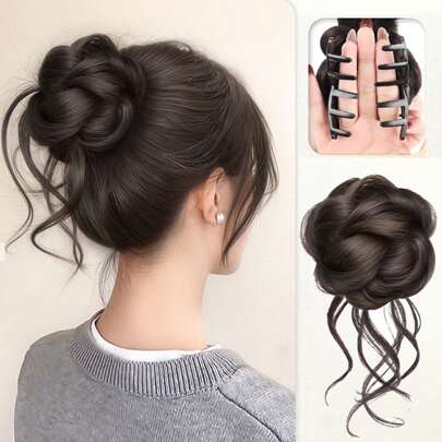 Claw Clip Messy Bun Hair Pieces For Women Messy Wavy Curly Hair Bun Extensions Tousled Updo Bun Hair Clip In Synthetic Hair Bun Ponytail Extension