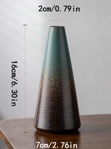 1pc Ceramic Vase Decor, Suitable For Living Room Floral Arrangement, Hotel Lobby Decoration, TV Stand, Bookshelf Flower Holder, Dining Table Centerpiece, Office Fresh Flower Display, Retro Dry Flower Vase