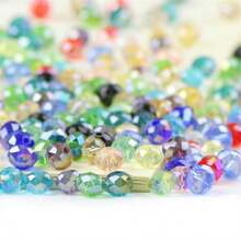 100 piezas de cuentas de cristal de vidrio austríaco AB de 8 mm, accesorios de joyería hechos a mano DIY - chaflán achatado - Ver 8