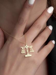 Collier personnalisé avec nom, cadeau d'avocat, bijou avec pierre de naissance du signe Balance, style d'avocat, cadeau d'anniversaire